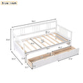 Twin Size Daybed Wood Bed With Two Drawers,White Old Sku:Lp000057Aak White Solid Wood