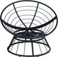 Papasan Wicker Rattan Chair Indoor, 360 Degree Swivel Saucer Chair With Fluffy Cushion,Deep Seating Accent Moon Chair With Solid Twill Fabric,Ideal For Living Black Khaki Primary Living Space Boho Aluminium Aluminium