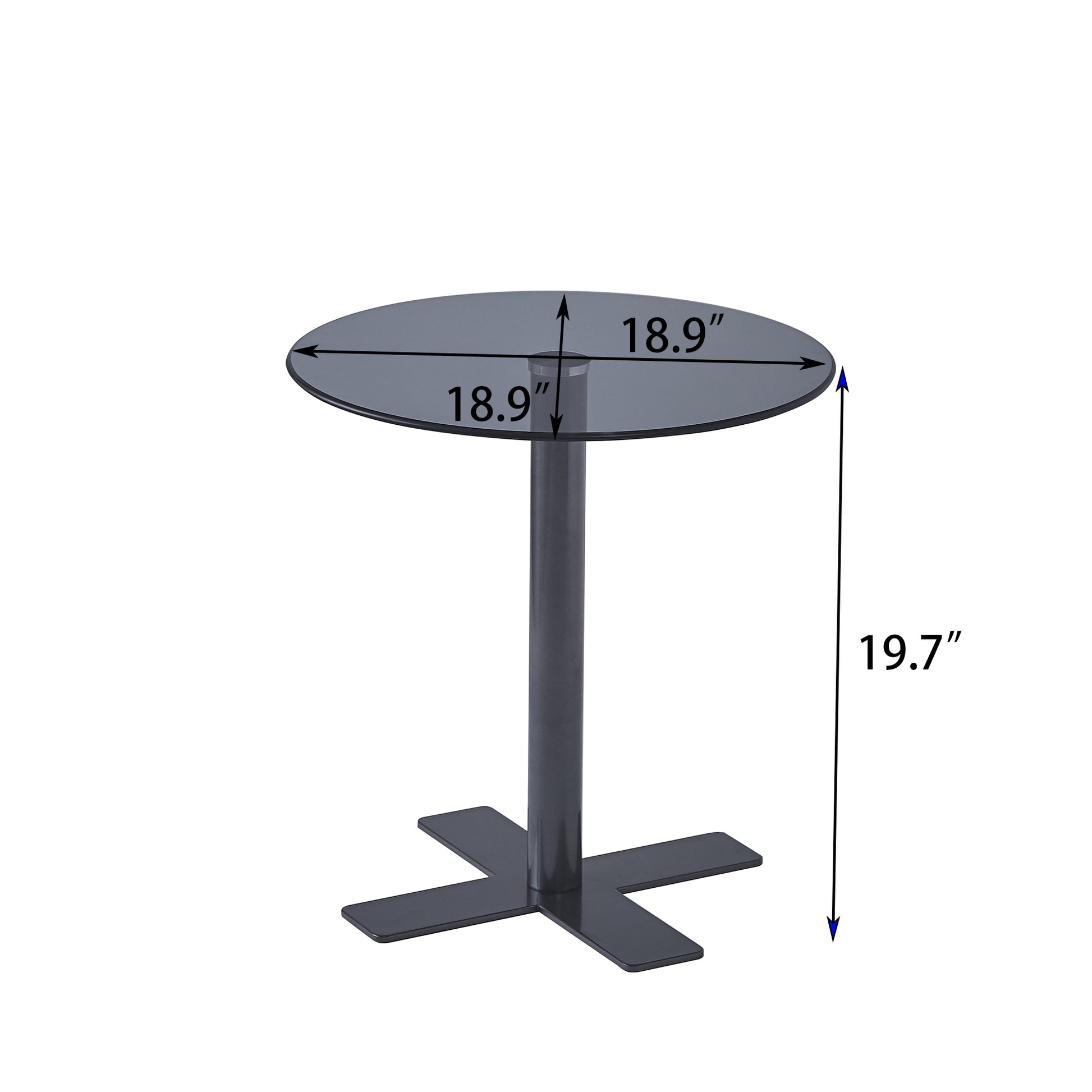 Tempered Black Rould Glass Dinning Table With Black Leg Black Glass