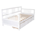 Twin Size Daybed Wood Bed With Two Drawers,White Old Sku:Lp000057Aak White Solid Wood