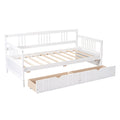 Twin Size Daybed Wood Bed With Two Drawers,White Old Sku:Lp000057Aak White Solid Wood