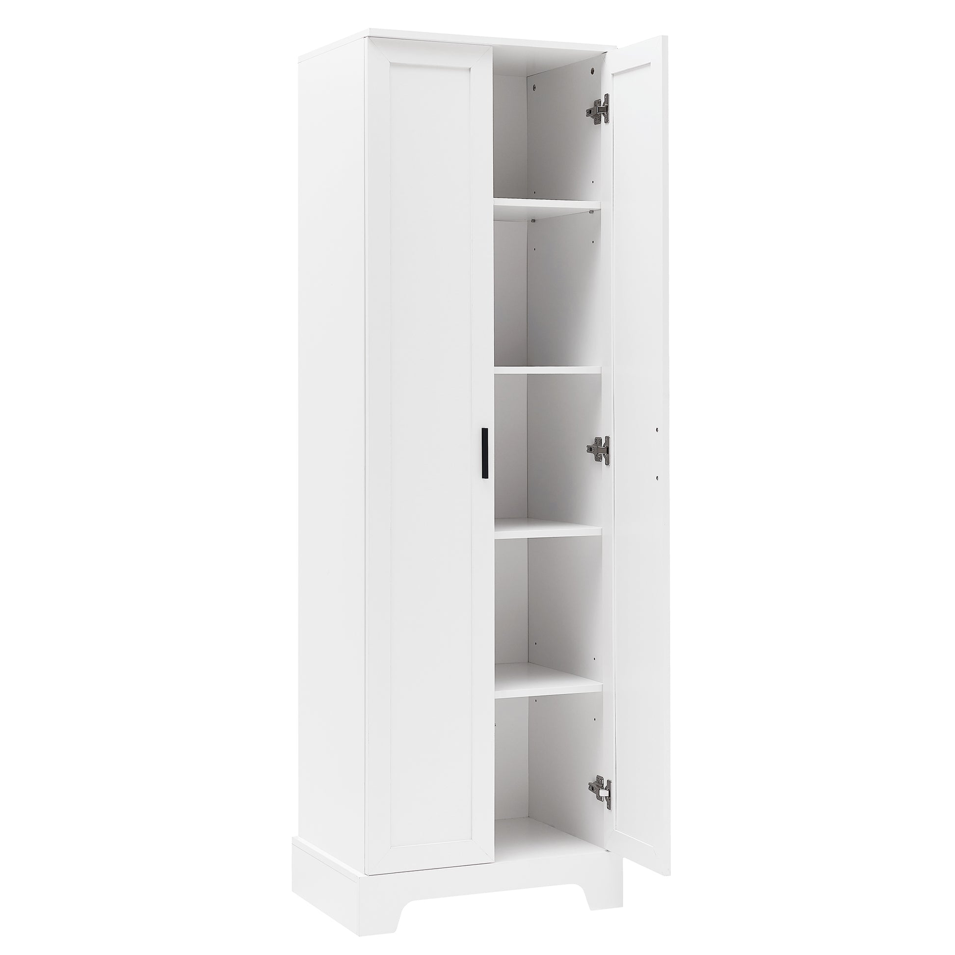 Storage Cabinet With Two Doors For Bathroom, Office, Adjustable Shelf, Mdf Board, White White Mdf