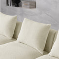 U Shape Sectional Sofa Including Two Single Seats And Two Chaises, Modular Sofa, Diy Combination, Loop Yarn Fabric, Beige Ivory Wood Medium Soft Tight Back Eucalyptus Square Arms Polyester 5 Seat