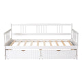 Twin Size Daybed Wood Bed With Two Drawers,White Old Sku:Lp000057Aak White Solid Wood