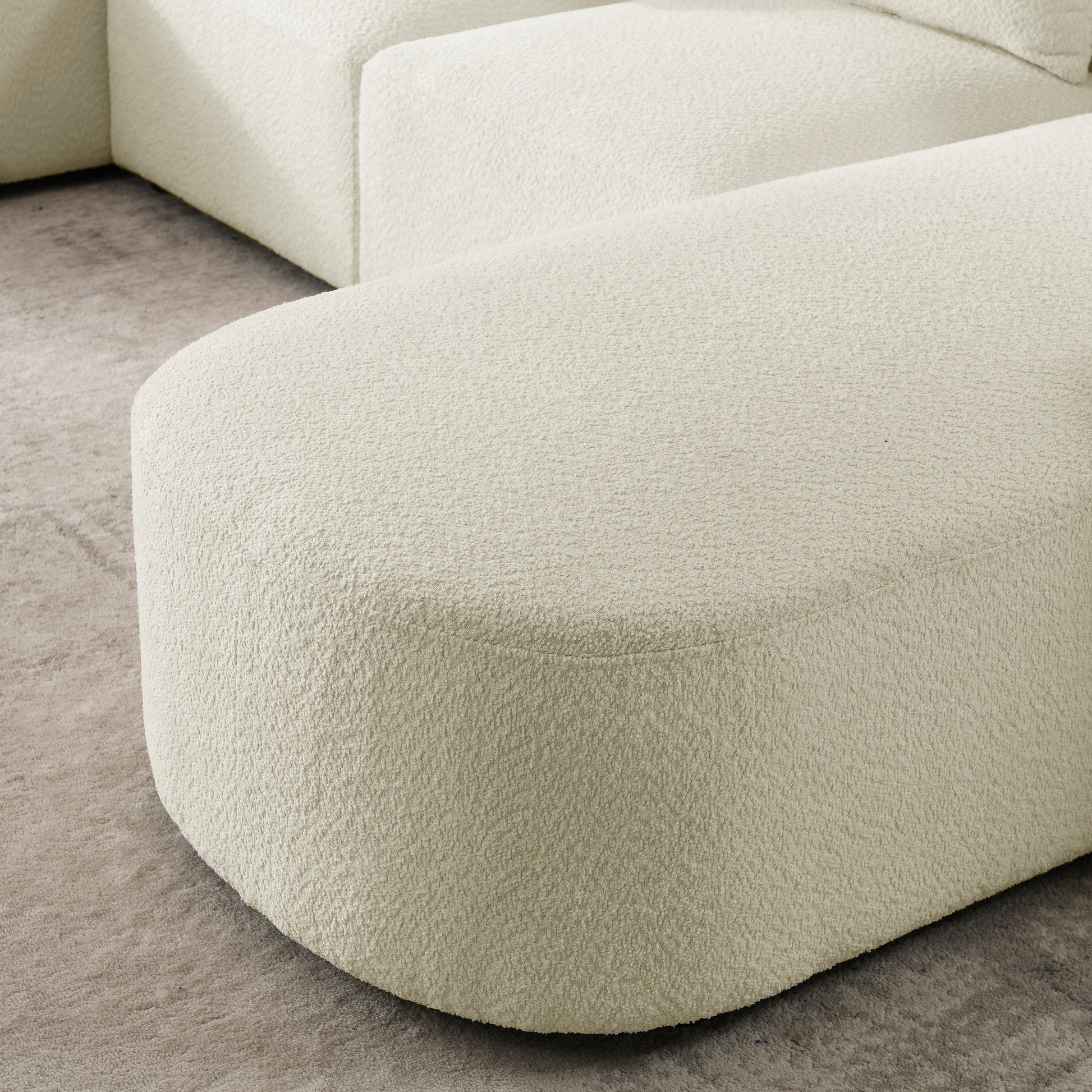 Right Side Chaise For Modular Sofa Beige Foam