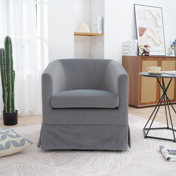 27.36" Wide Swivel Chair Gray Polyester