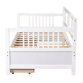 Twin Size Daybed Wood Bed With Two Drawers,White Old Sku:Lp000057Aak White Solid Wood