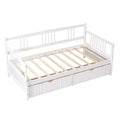 Twin Size Daybed Wood Bed With Two Drawers,White Old Sku:Lp000057Aak White Solid Wood