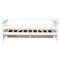 Twin Size Daybed Wood Bed With Two Drawers,White Old Sku:Lp000057Aak White Solid Wood