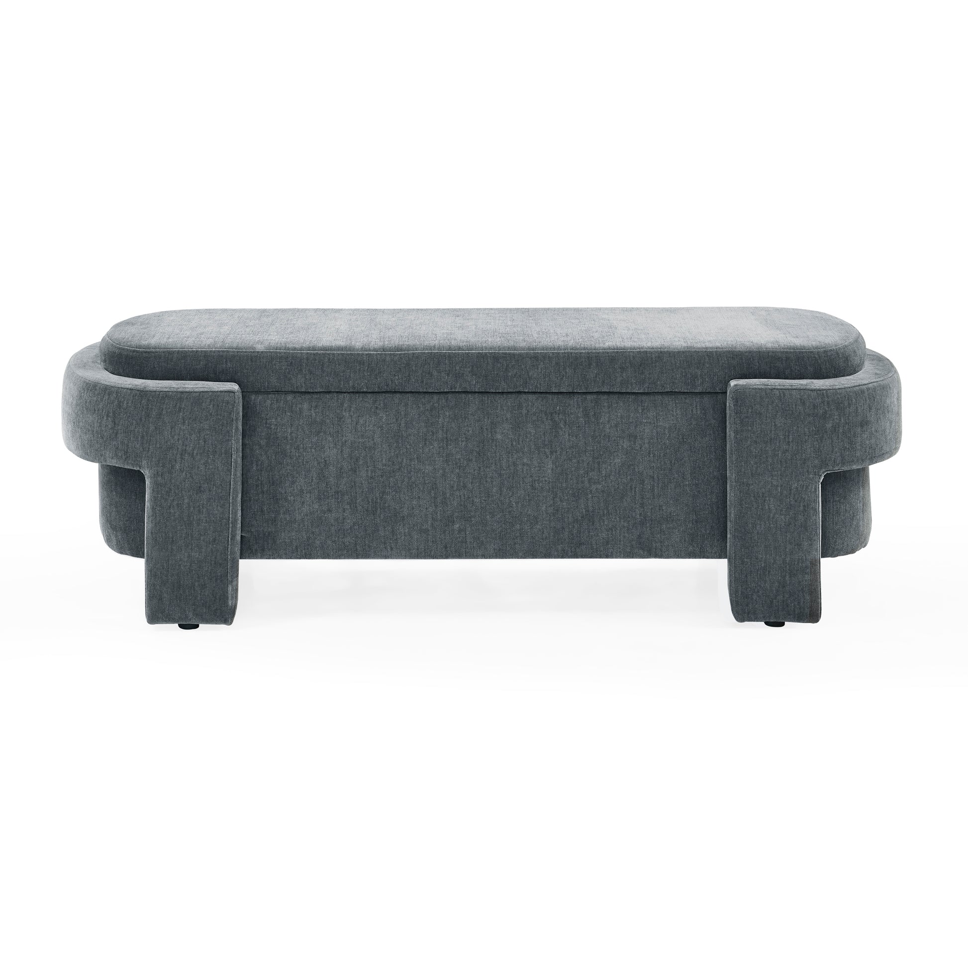 Chenille Upholstered Bench With Large Storage Space For The Living Room, Entryway And Bedroom,Grey, 51.5''X20.5''X17'' Grey Foam