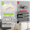 20Inch Modern Leafless Ceiling Fan With Remote Control Removable And Washable, Reversible Motor White Modern Iron