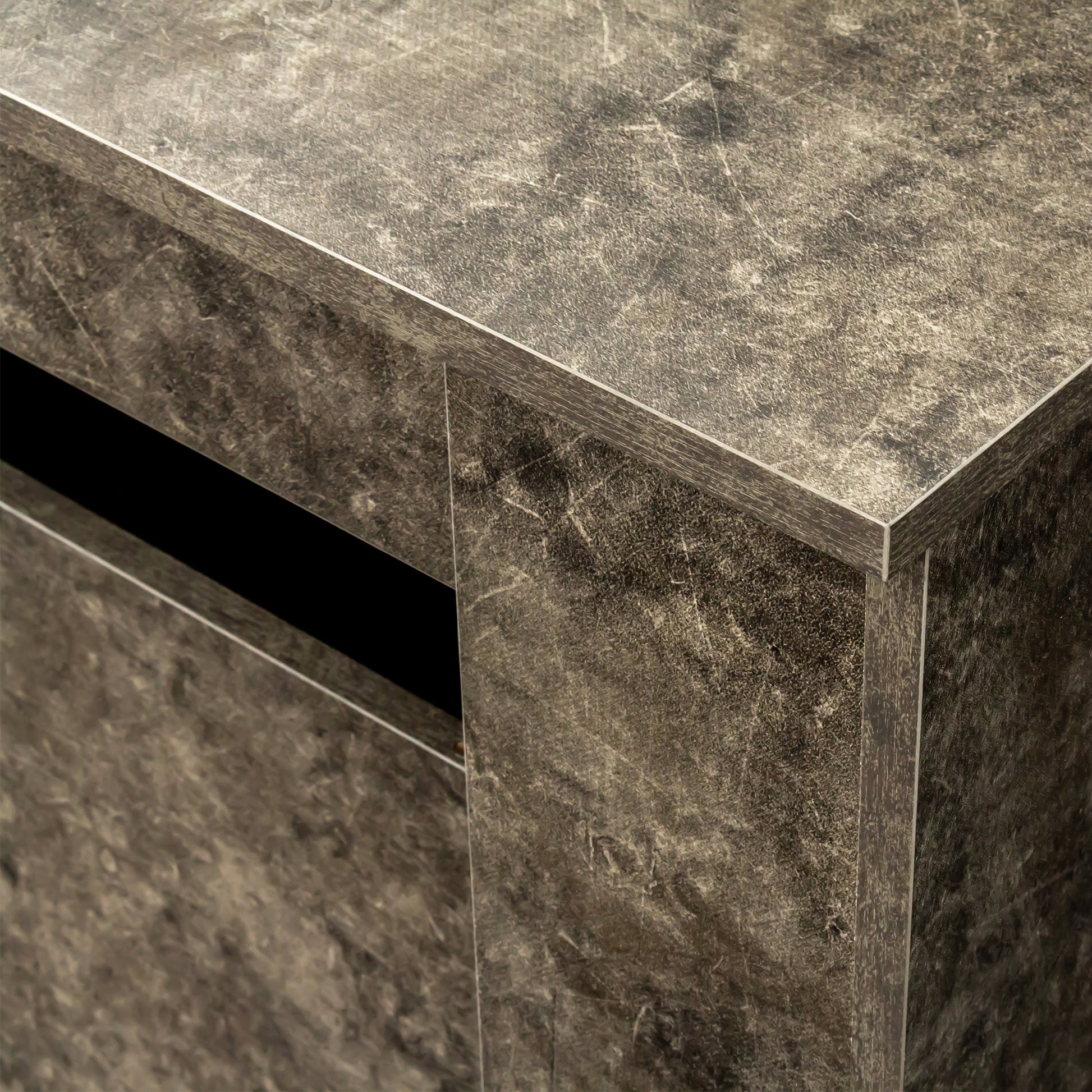 Multifunctional Extendable Console Table Marble Mdf