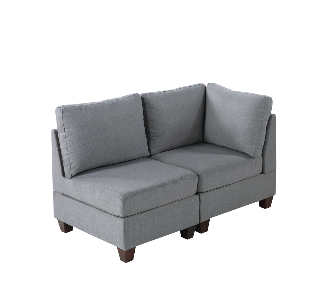 Modular Set 2Pc In Gray Gray Fabric