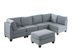 Modular Set 6Pc In Gray Gray Fabric