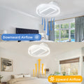 20Inch Modern Leafless Ceiling Fan With Remote Control Removable And Washable, Reversible Motor White Modern Iron