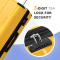 Suitcase Set 3 Piece Luggage Set Carry On Hardside Luggage With Tsa Lock Lightweight 20''24''28'' Yellow Abs