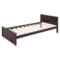Full Size Loft Bed With A Twin Size Stand Alone Bed, Shelves,Desk,And Wardrobe Espresso Espresso Solid Wood