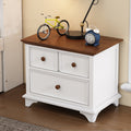 2 Pieces Wooden Captain Bedroom Set Full Bed With Trundle And Nightstand,White Walnut White Walnut Wood