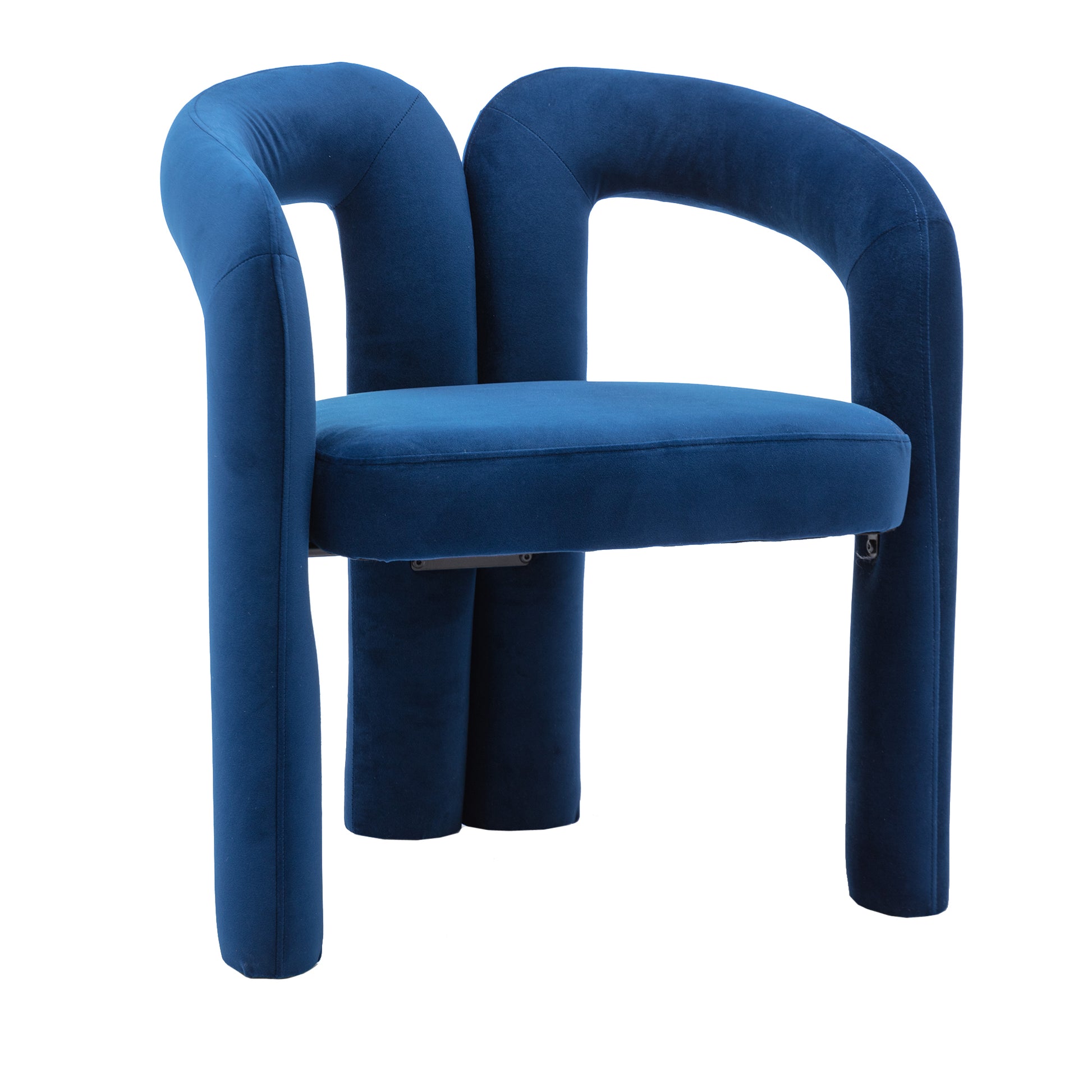 Coolmore Contemporary Designed Velvet Fabric Upholstered Accent Dining Chair Barrel Side Chairs Kitchen Armchair For Living Room Set Of 2 Navy Velvet Navy Foam Velvet