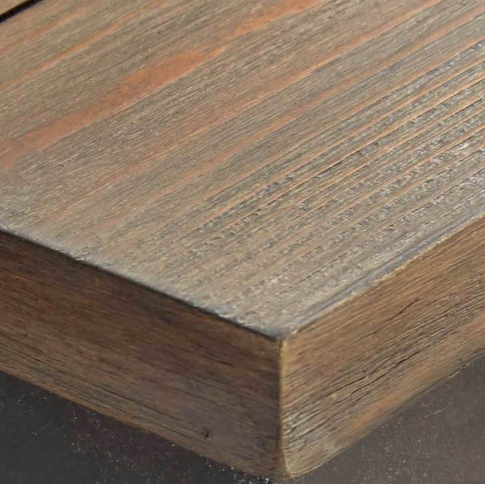 Rustic Industrial Occasional Collection Vintage Plank Effect Tops, Iron Metal Base Choose From Cocktail Or End Table, Perfect Blend Of Style And Function Oak Solid Wood Mdf