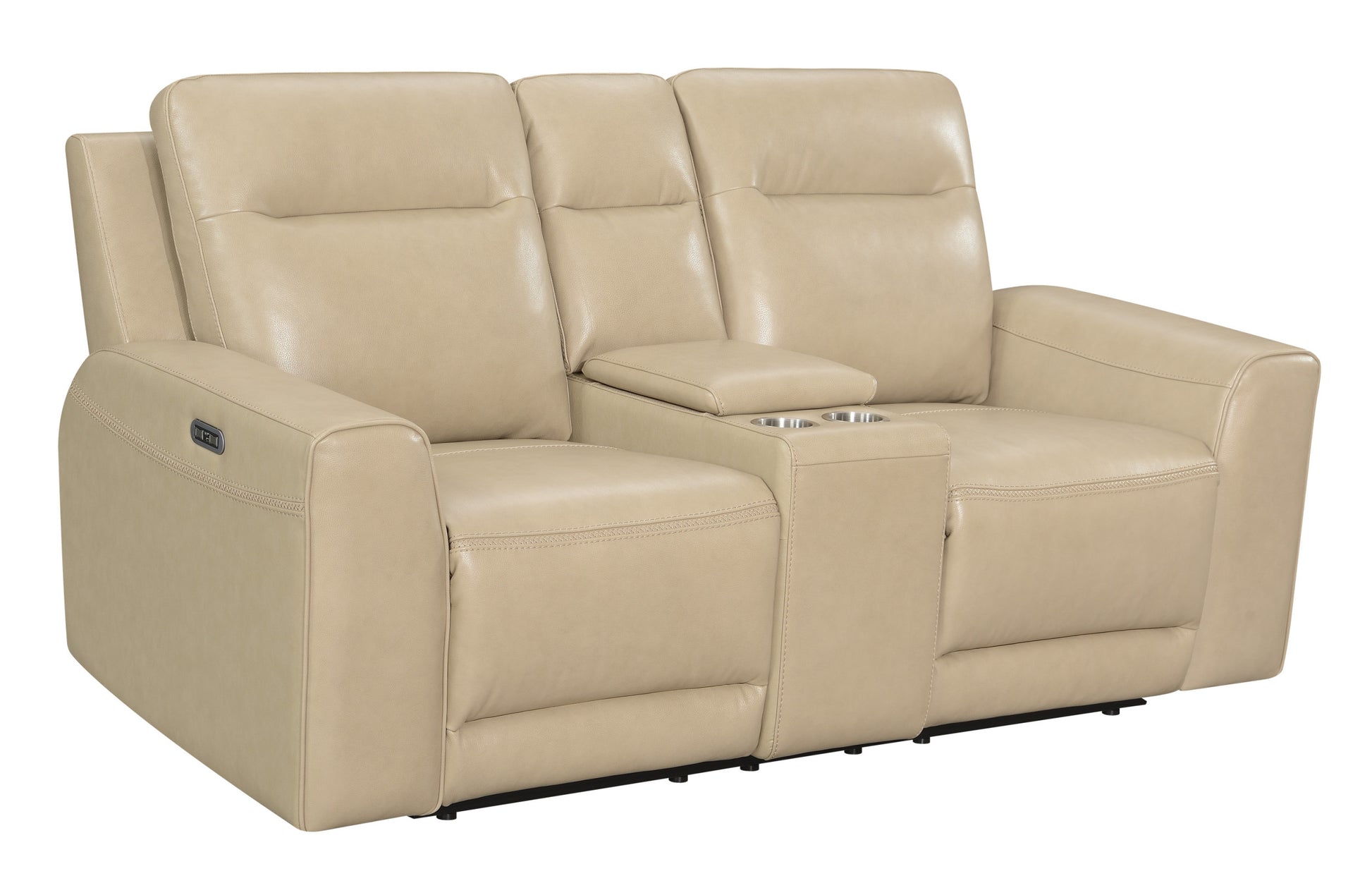 Transitional Leather Power Reclining Group Style Meets Comfort Top Grain Leather, Dual Power Footrest And Articulating Headrest Luxurious Seating Sand Foam Leather