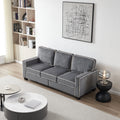 Living Room Sofa With Storage Dark Grey Corduroy Dark Grey Foam Corduroy