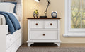 2 Pieces Wooden Captain Bedroom Set Full Bed With Trundle And Nightstand,White Walnut White Walnut Wood