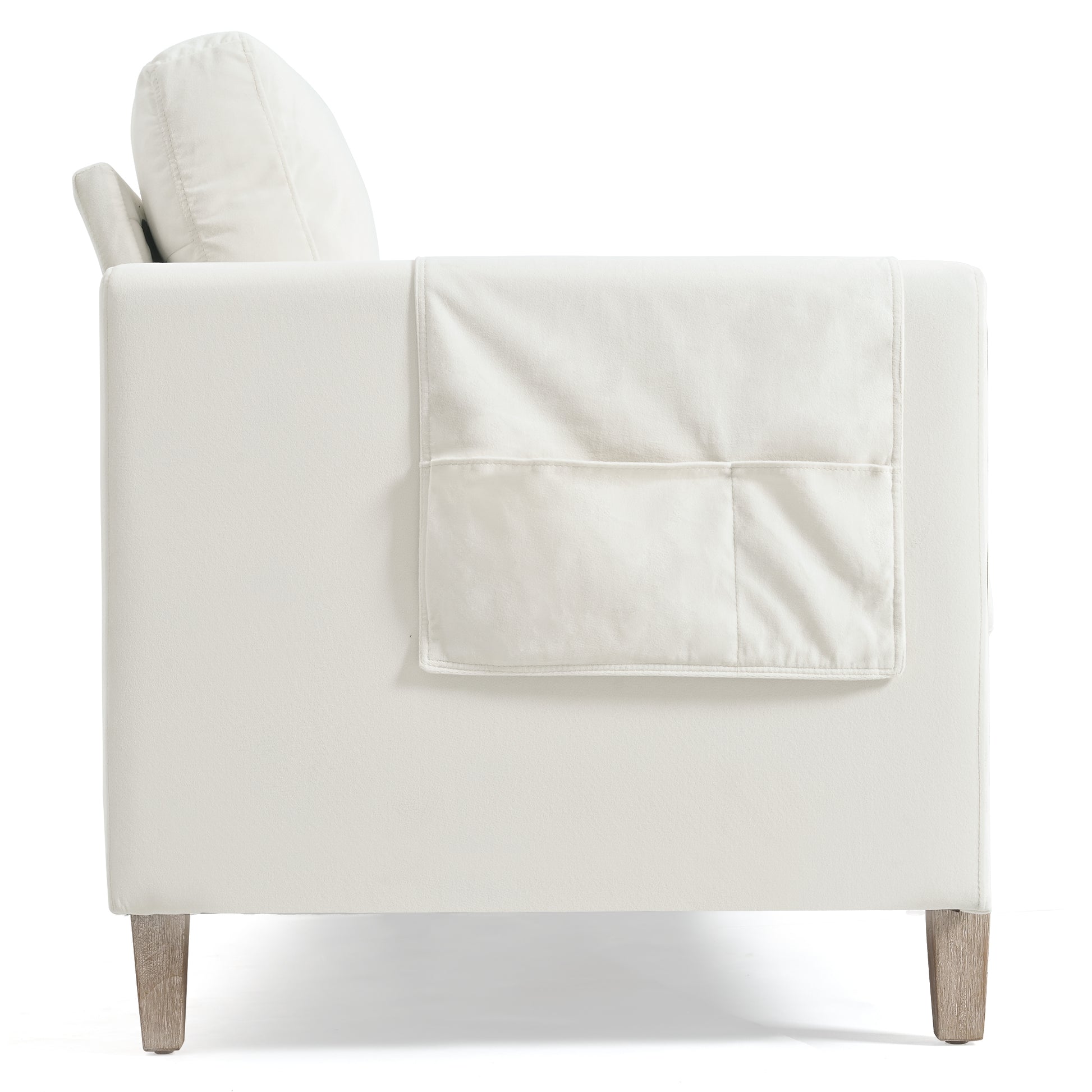 Comfortable Solid Wood Three Seater Sofa Soft Cushions, Durable And Long Lasting,79.5" Sofa Couch For Living Room Beige Fabric Fabric