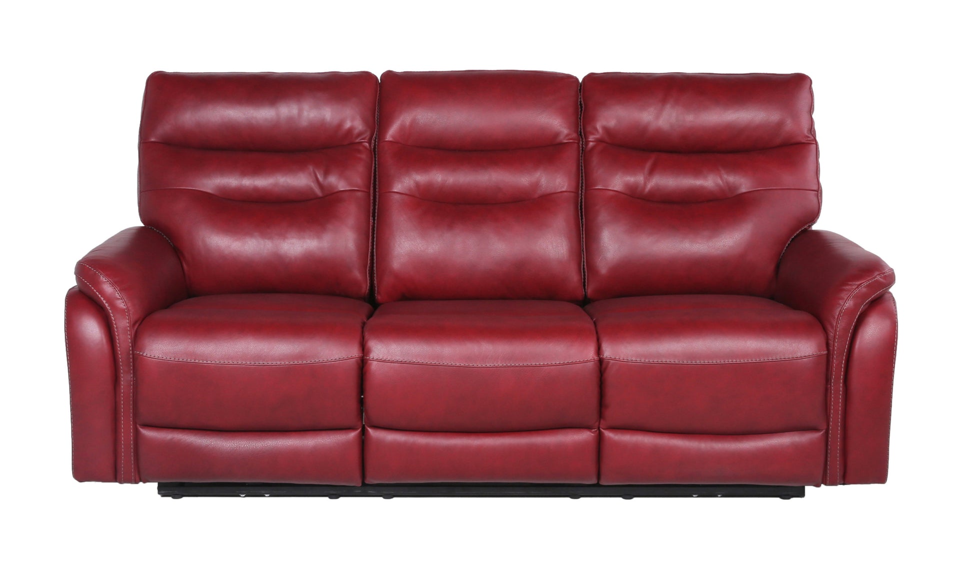 Top Grain Leather Motion Set: Decadent Comfort, Contemporary Style, Wine Or Coffee Color, Reclining With Usb Control Panel Red Foam Leather 3 Seat