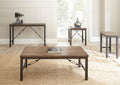 Vintage Style Cocktail Table Warm Antiqued Finish, Iron Metal Base Rustic Charm And Rivet Details Oak Solid Wood Mdf