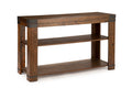 Simple Industrial Occasional Collection Hardwood Solids, Mango Veneers, Medium Cherry Finish Bottom Shelf, Metal Bracket Accents Cherry Solid Wood Mdf
