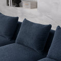 U Shape Sectional Sofa Including Two Single Seat, Two Chaises And Two Ottomans, Modular Sofa, Diy Combination, Loop Yarn Fabric, Navy Navy Polyester Wood Medium Soft Tight Back Eucalyptus Square Arms Polyester 6 Seat