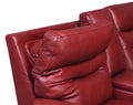 Contemporary Wine Top Grain Leather Motion Set Power Recline, Usb Charging Ultimate Comfort And Style Red Leather