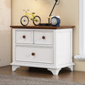 2 Pieces Wooden Captain Bedroom Set Twin Bed With Trundle And Nightstand,White Walnut White Walnut Wood