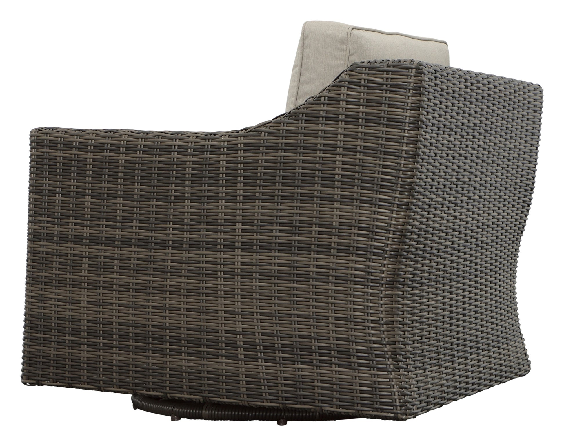 Classic Swivel Chair Outdoor Half Round Resin Wicker, 360 Swivel, Cushioned Light Brown Wicker