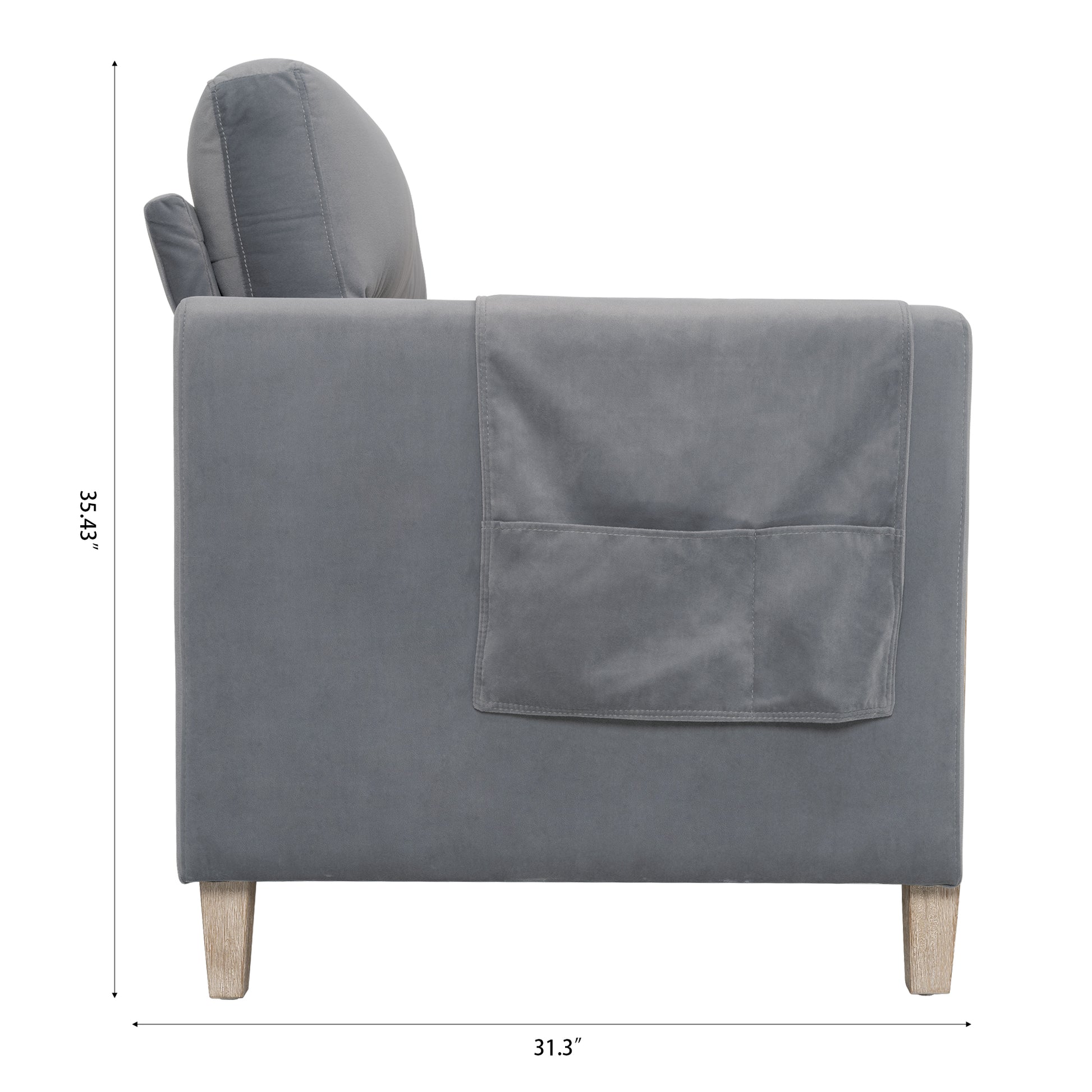 Comfortable Solid Wood Three Seater Sofa Soft Cushions, Durable And Long Lasting,79.5" Sofa Couch For Living Room Gray Fabric Fabric