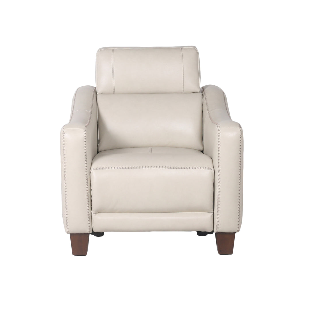 Dual Power Recliner: Transitional Design, Top Grain Leather, Wall Saver Mechanism, Comfort In Ivory Ivory Foam Leather