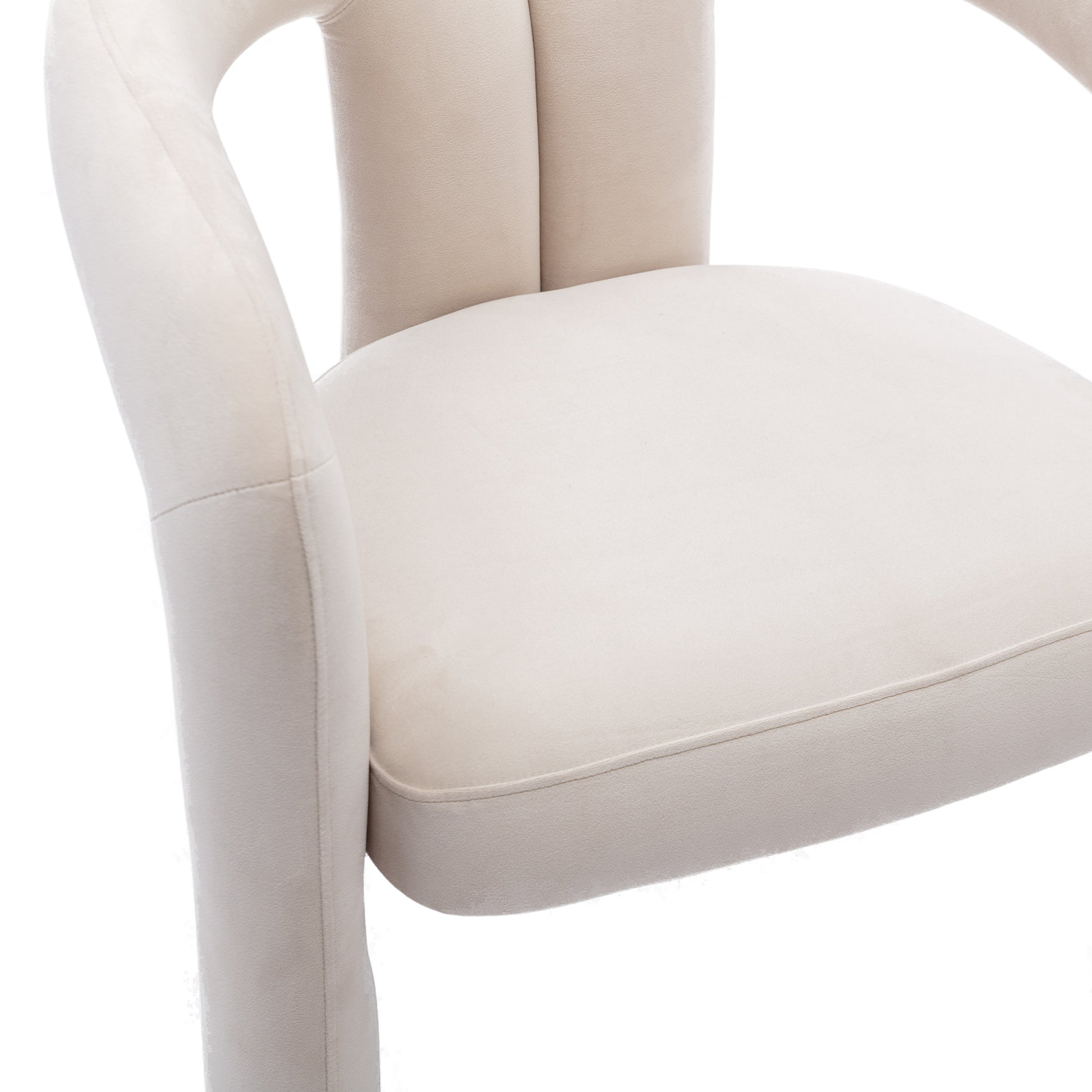 Coolmore Contemporary Designed Velvet Fabric Upholstered Accent Dining Chair Barrel Side Chairs Kitchen Armchair For Living Room Set Of 2 Beige Velvet Beige Foam Velvet