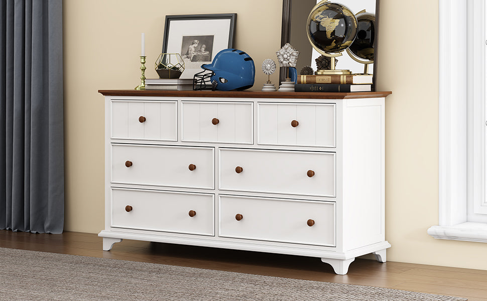 3 Pieces Wooden Captain Bedroom Set Full Bed With Trundle, Nightstand And Dresser, White Walnut White Walnut Wood