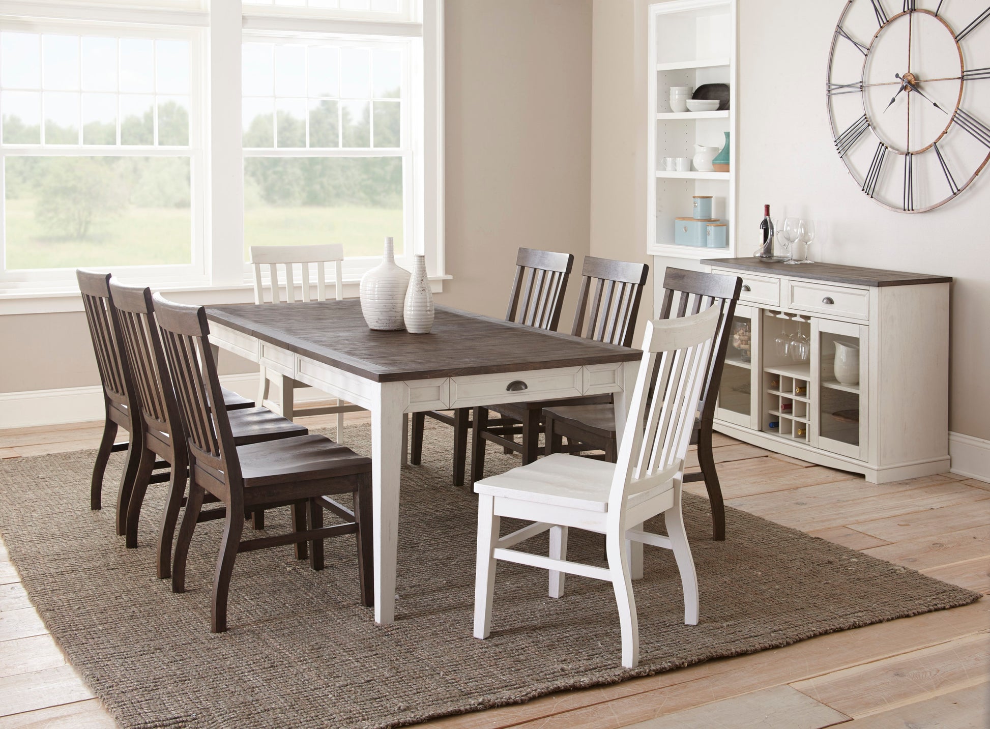 Dark Oak Side Chair: Authentic Farmhouse Style, Distressed Look, Solid Wood Construction, Comfortable Scooped Seat, Set Of 2 Chairs Dark Oak Foam Solid Wood Mdf