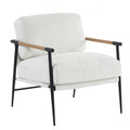 Leisure Chair Lounge Chair Velvet White Color White Fabric