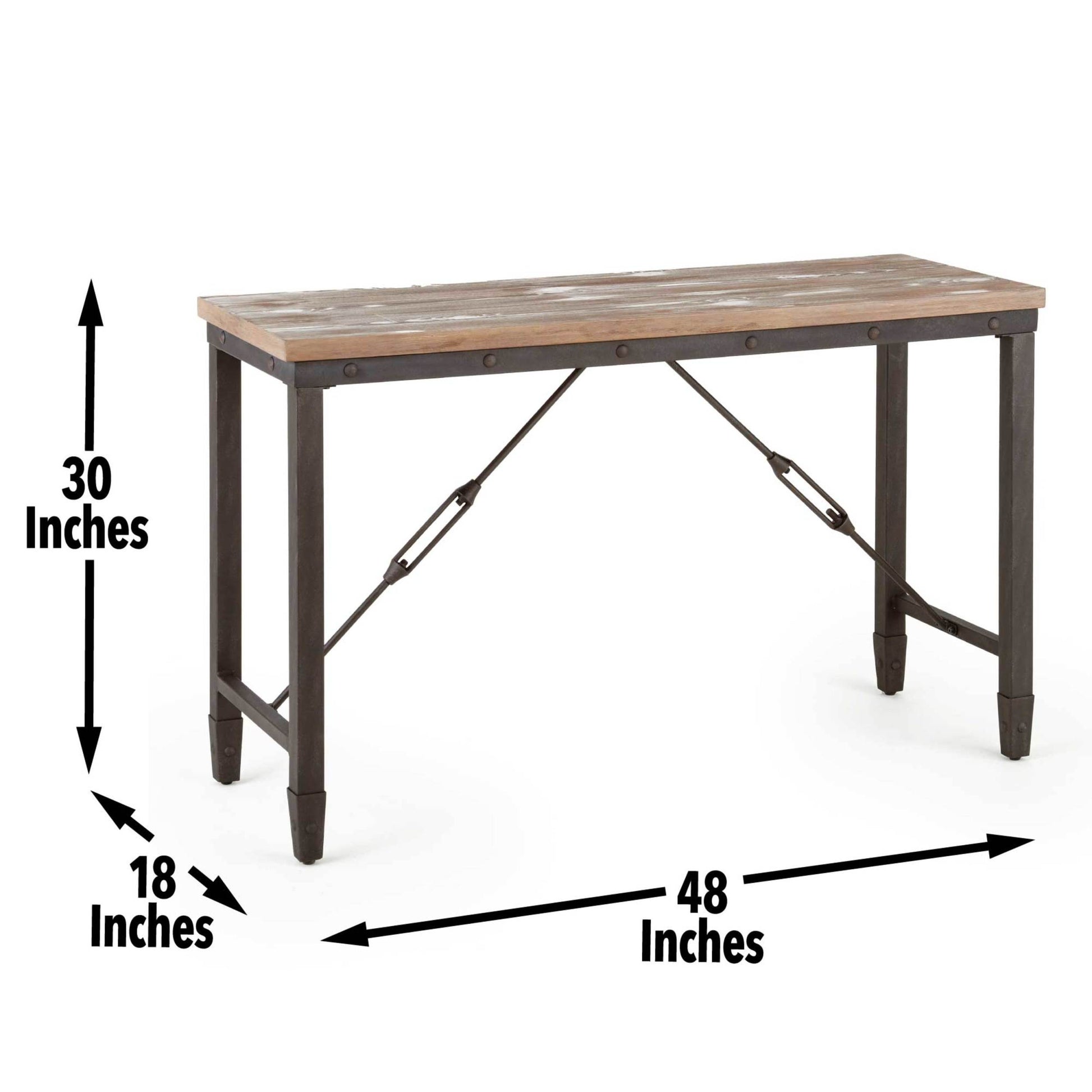 Rustic Industrial Occasional Collection Vintage Plank Effect Tops, Iron Metal Base Choose From Cocktail Or End Table, Perfect Blend Of Style And Function Oak Solid Wood Mdf