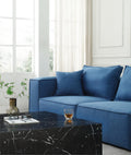 4 Piece Upholstered Sectional Sofa In Blue Blue Fabric