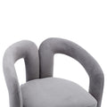 Coolmore Contemporary Designed Velvet Fabric Upholstered Accent Dining Chair Barrel Side Chairs Kitchen Armchair For Living Room Set Of 2 Gray Velvet Gray Foam Velvet