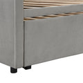 Twin Size Upholstered Daybed With Pop Up Trundle, Gray Twin Gray Upholstered