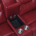 Contemporary Wine Top Grain Leather Motion Set Power Recline, Usb Charging Ultimate Comfort And Style Red Leather