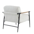 Leisure Chair Lounge Chair Velvet White Color White Fabric