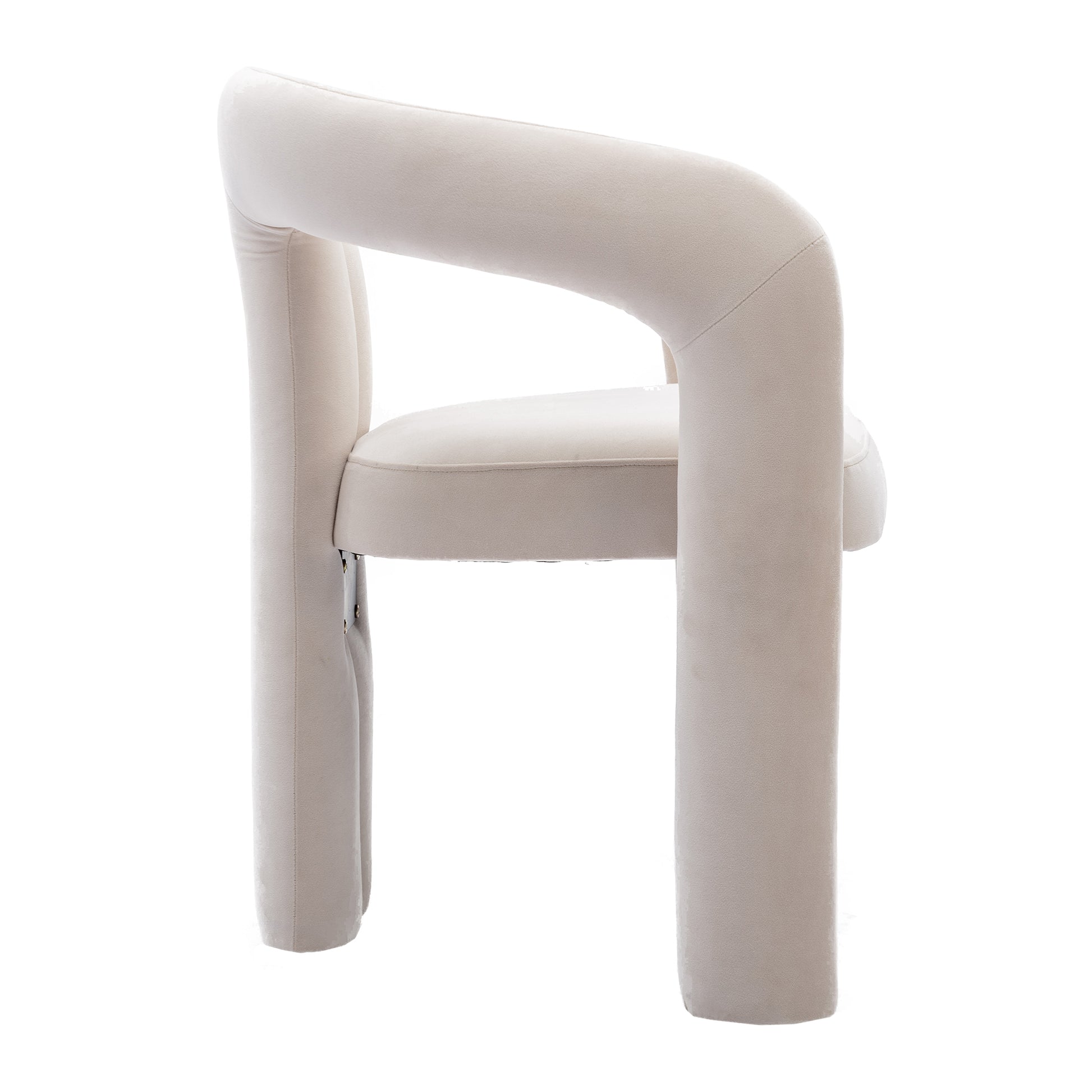 Coolmore Contemporary Designed Velvet Fabric Upholstered Accent Dining Chair Barrel Side Chairs Kitchen Armchair For Living Room Set Of 2 Beige Velvet Beige Foam Velvet
