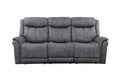 Transitional Power Reclining Sofa Neutral Faux Suede, Power Footrest, Power Headrest Built To Last, Usb Charging Grey Foam Fabric 3 Seat