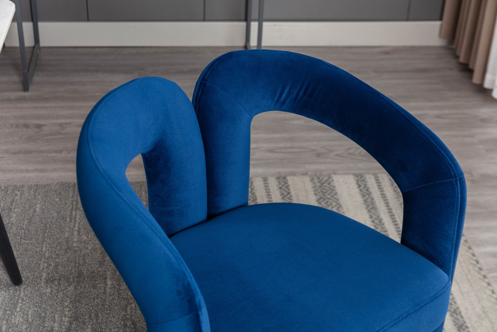 Coolmore Contemporary Designed Velvet Fabric Upholstered Accent Dining Chair Barrel Side Chairs Kitchen Armchair For Living Room Set Of 2 Navy Velvet Navy Foam Velvet